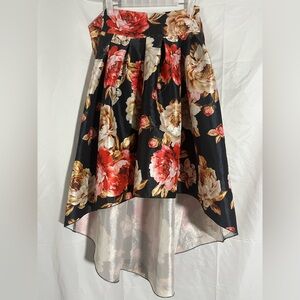 YaYa & Co Floral Satin High-Low Maxi Skirt | Romantic Boho